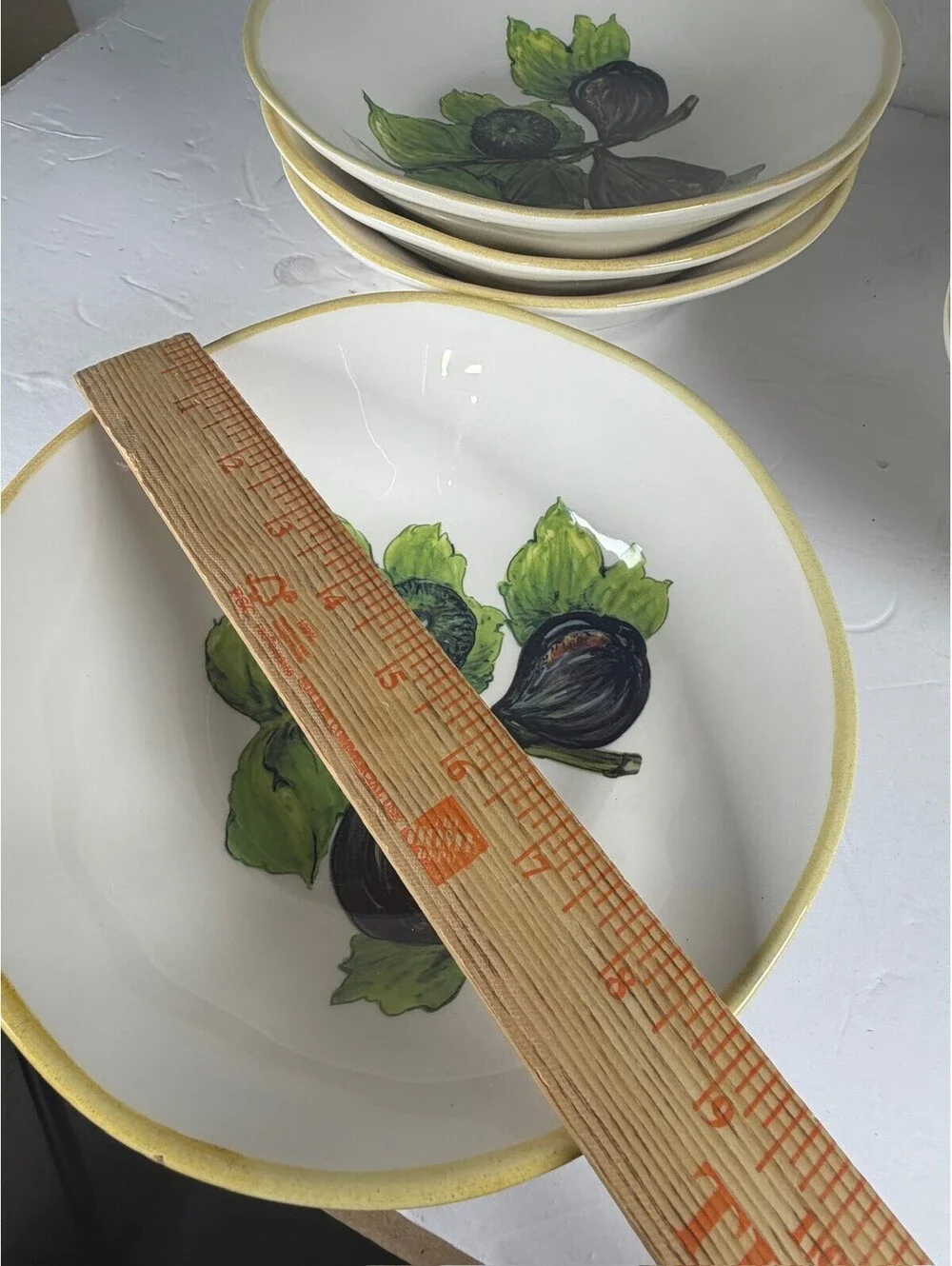 4 Ceramica Cuore Italian Ceramic Fig Bowls Set S-15